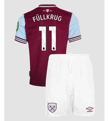West Ham United Niclas Fullkrug #11 Domácí dres komplet pro Děti 2024-25 Krátkým Rukávem (+ Krátké kalhoty)